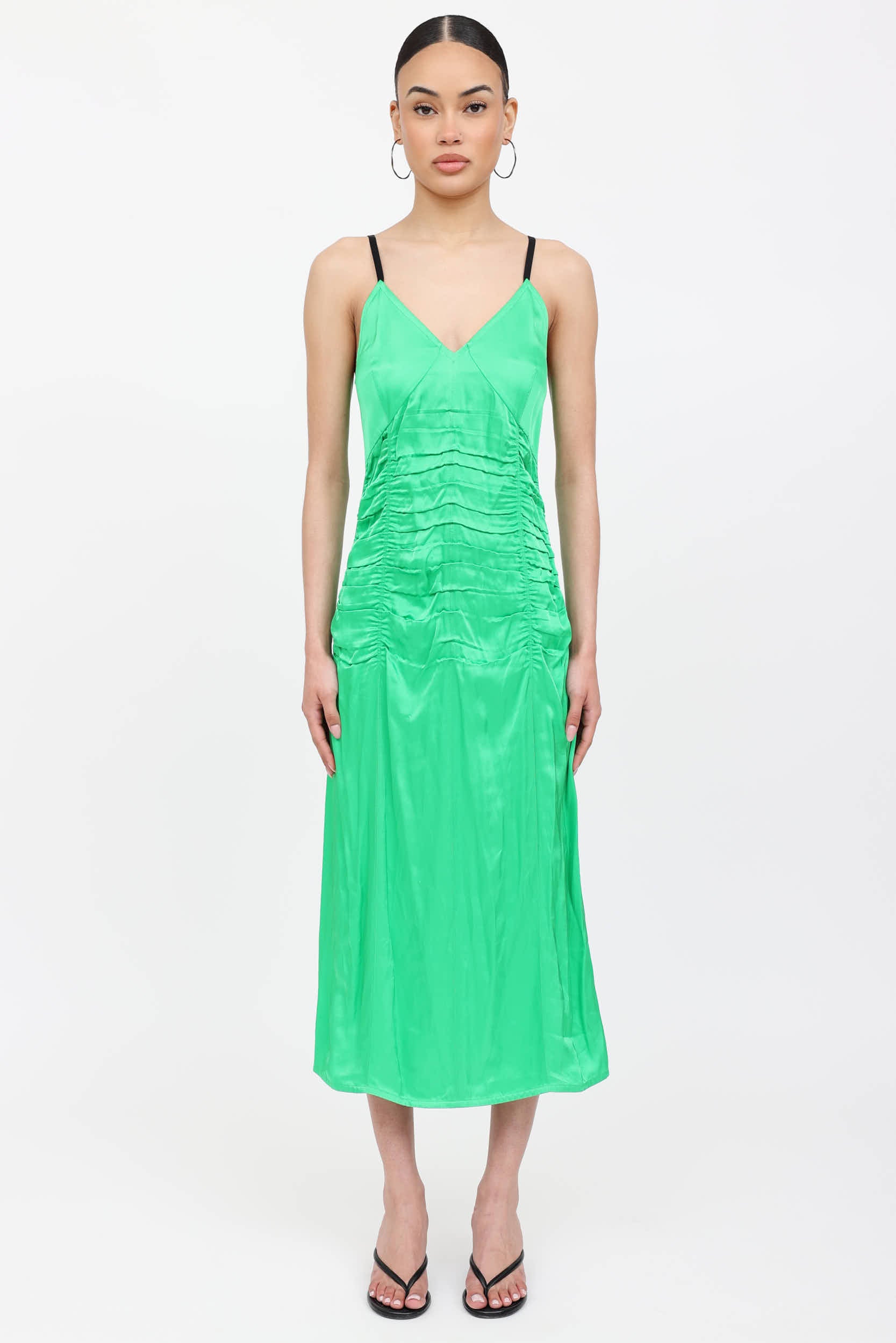 Helmut Lang Ruched Slip Dress