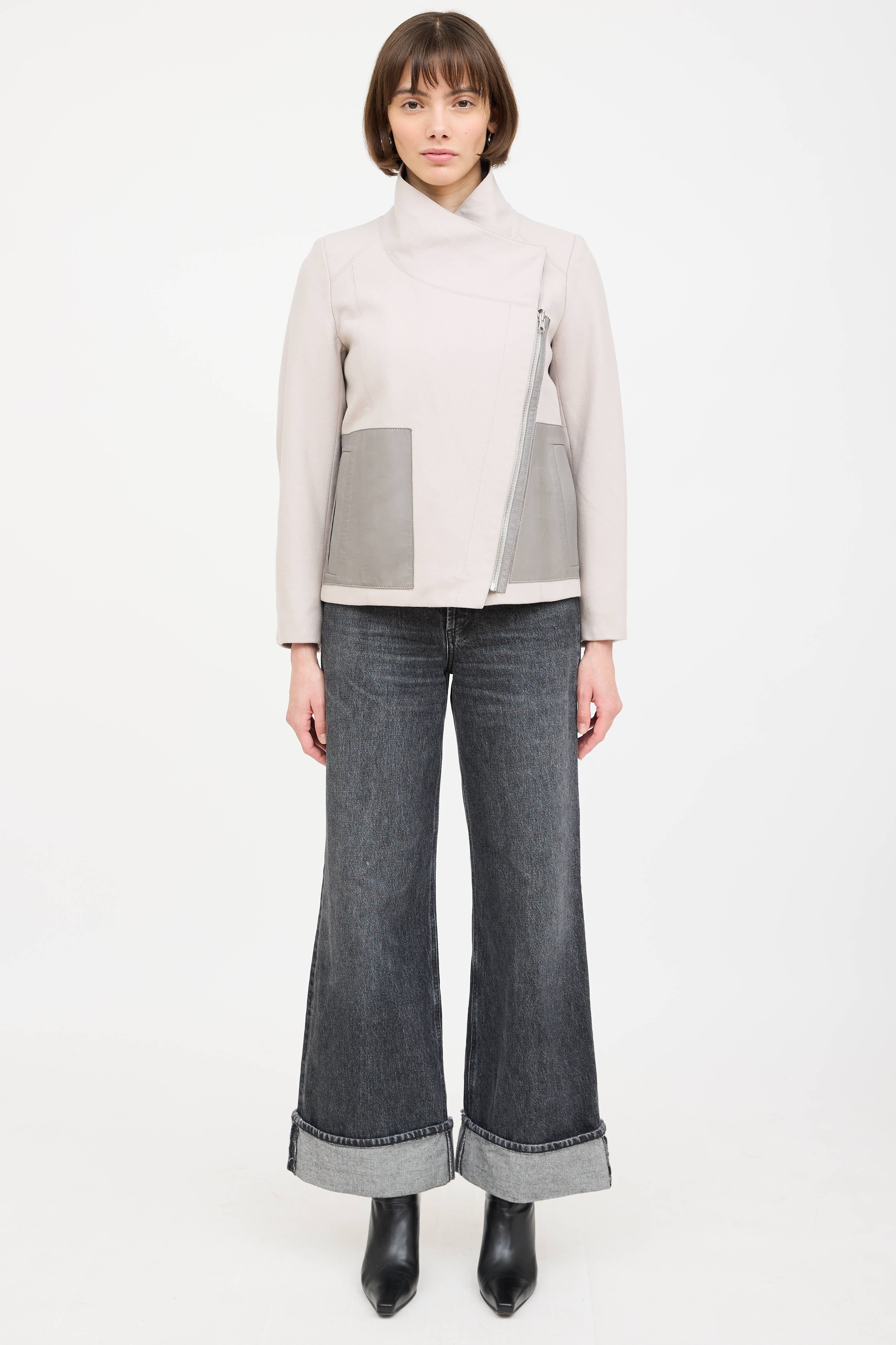 Helmut Lang Wool Fur Lined Reversible Jacket