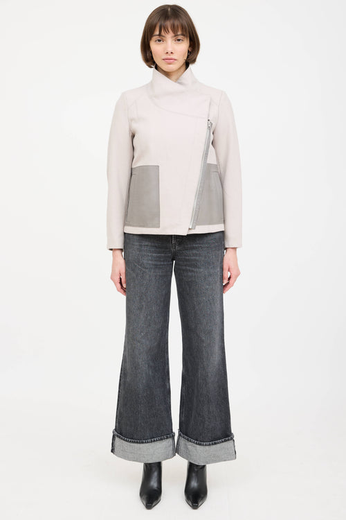 Helmut Lang Wool Fur Lined Reversible Jacket