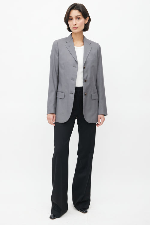 Helmut Lang Mid 1990's Bondage Strap Wool Blazer