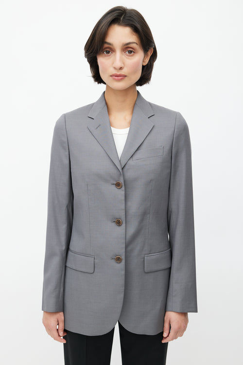 Helmut Lang Mid 1990's Bondage Strap Wool Blazer