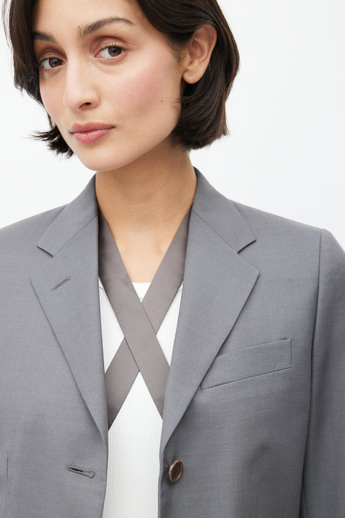 Helmut Lang Mid 1990's Bondage Strap Wool Blazer