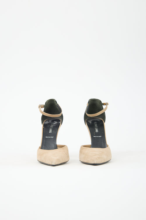 Helmut Lang Suede & Patent Leather Heel