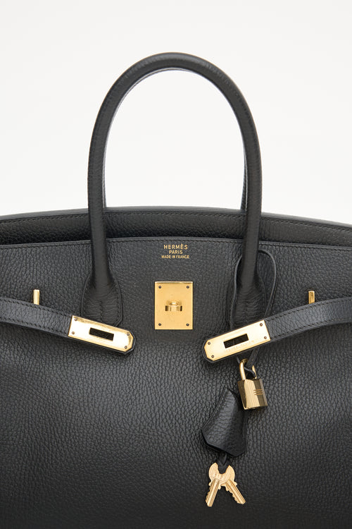 Hermès 1995 Noir Ardennes Birkin 35 Bag
