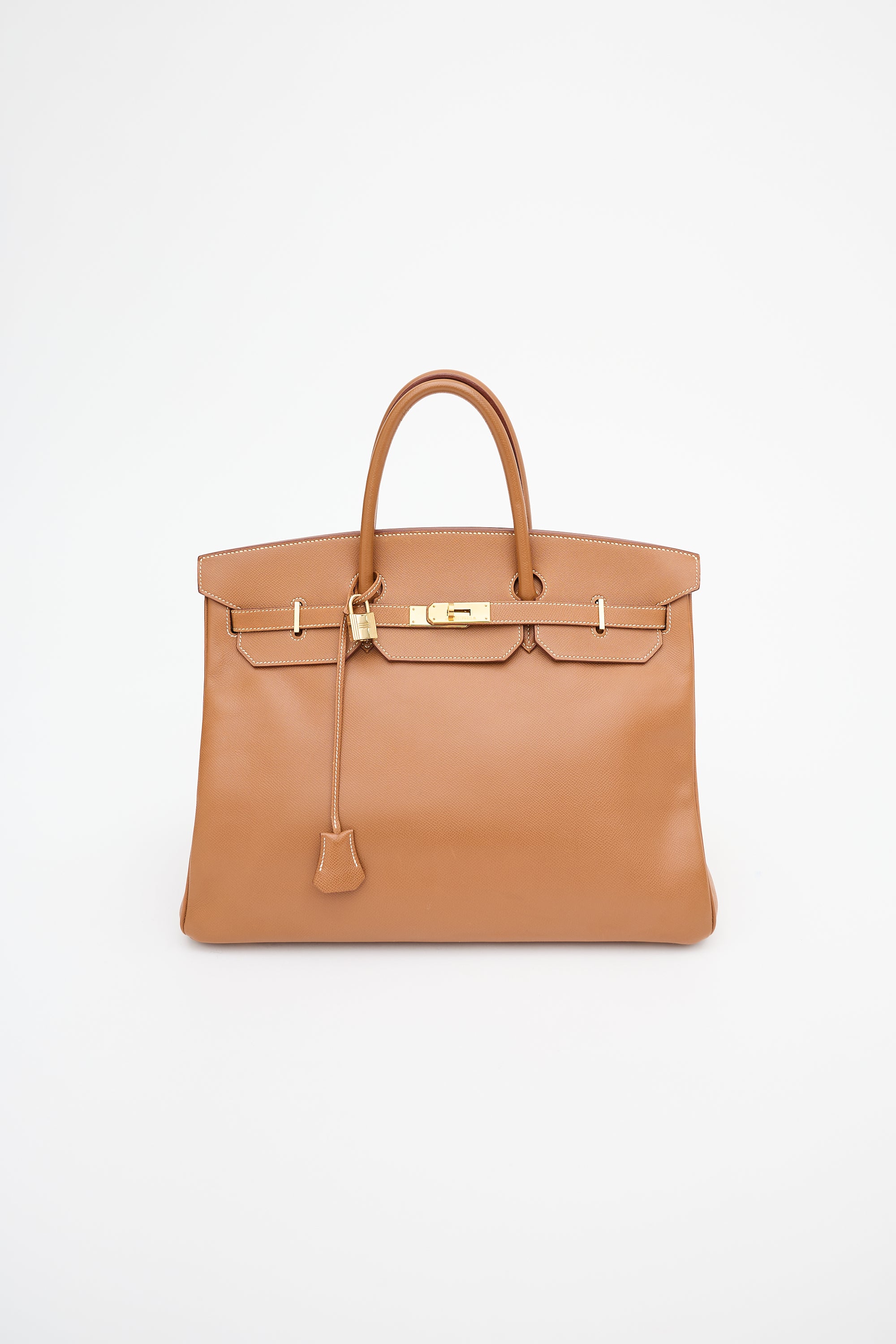 Hermès 1997 Gold Courchevel Birkin 40 Bag