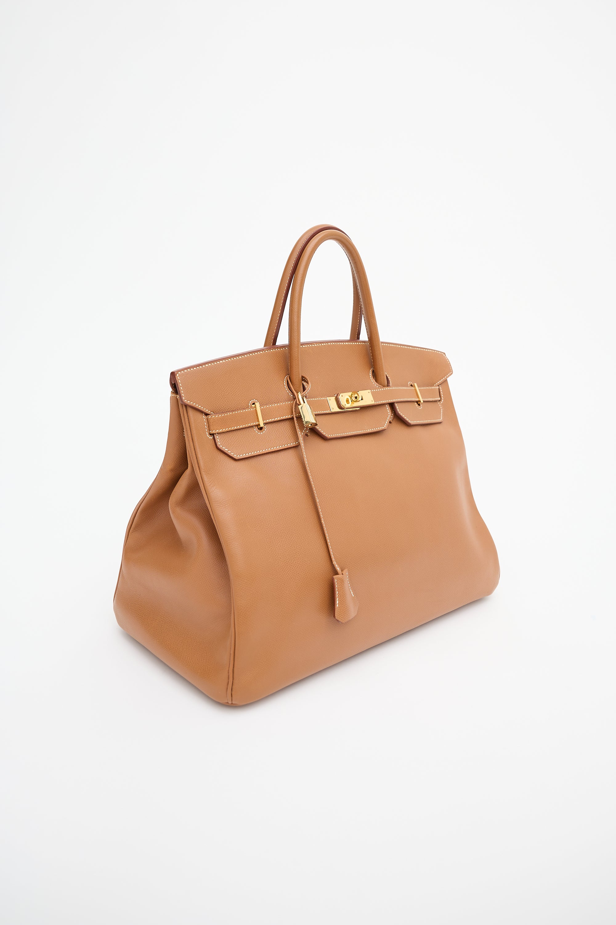 Hermès 1997 Gold Courchevel Birkin 40 Bag