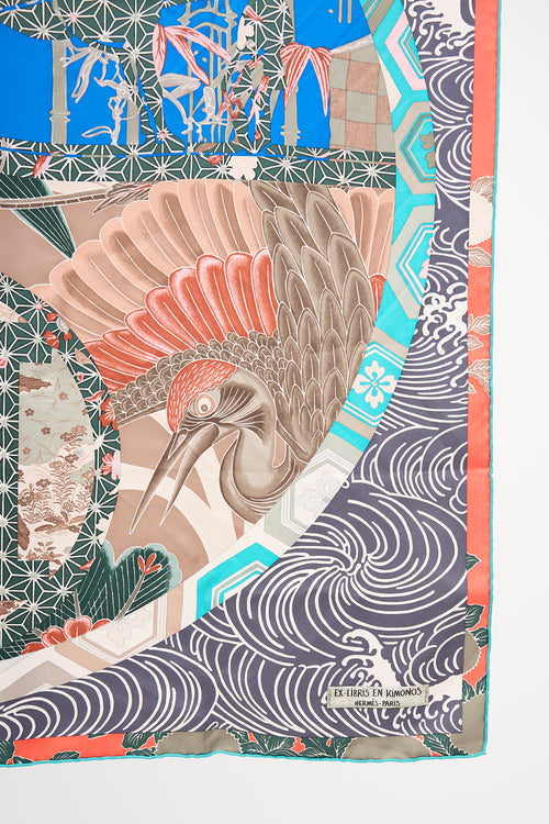 Hermès Silk Ex Libris En Kimonos 90 Scarf