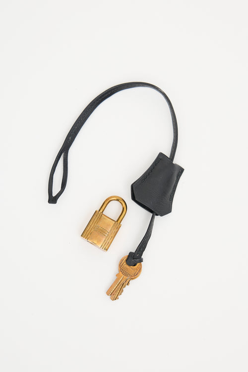 Hermès Vintage Noir Box Kelly Retourne 28 Bag