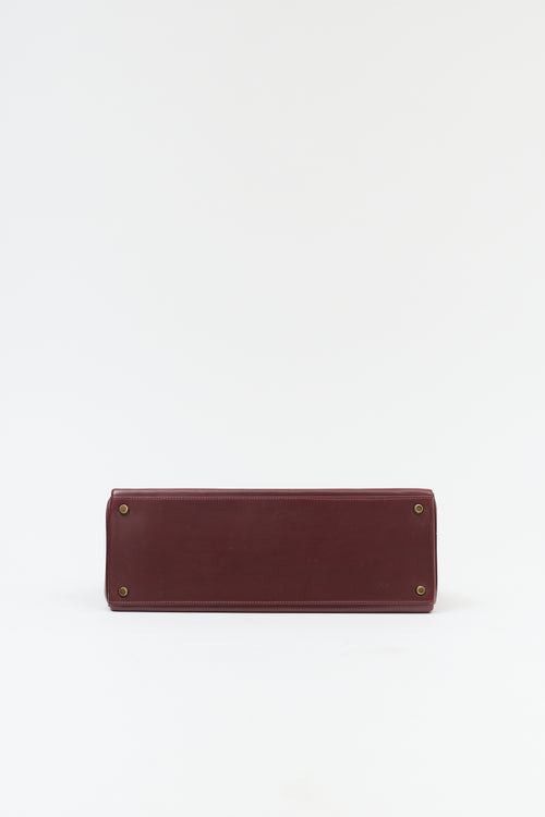 Hermès 1975 Rouge H Box Kelly Retourne 35 Bag