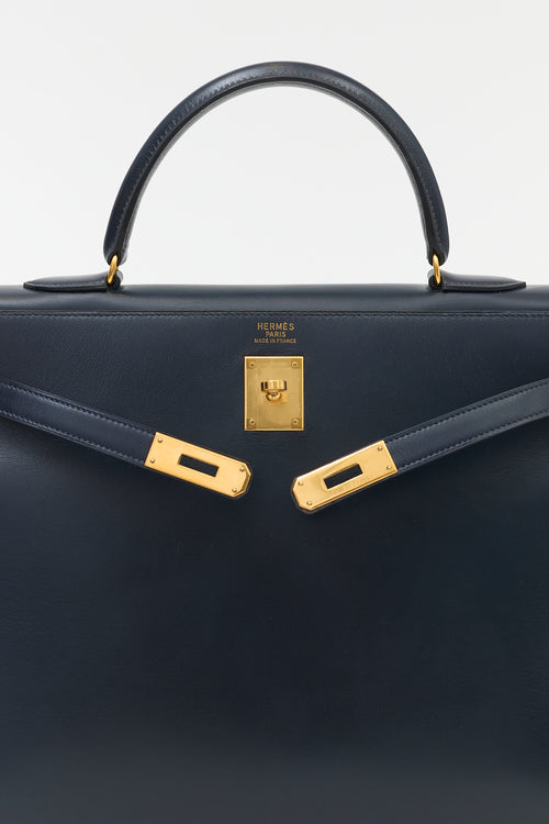 Hermès 1990 Indigo Box Kelly Sellier 35 Bag