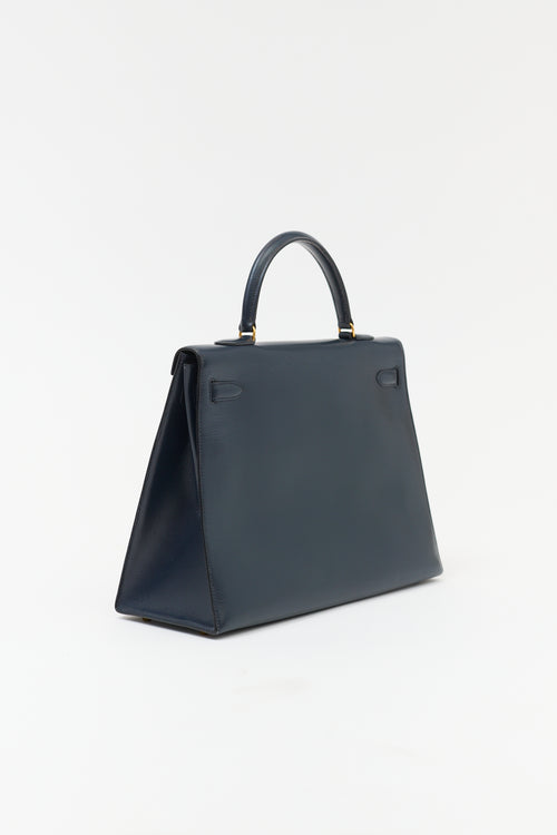 Hermès 1990 Indigo Box Kelly Sellier 35 Bag