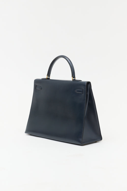 Hermès 1990 Indigo Box Kelly Sellier 35 Bag