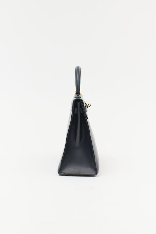 Hermès 1990 Indigo Box Kelly Sellier 35 Bag