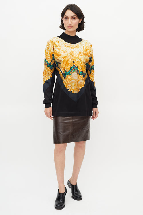 Hermès 1990s Navy & Multi Silk Nautical Sweater