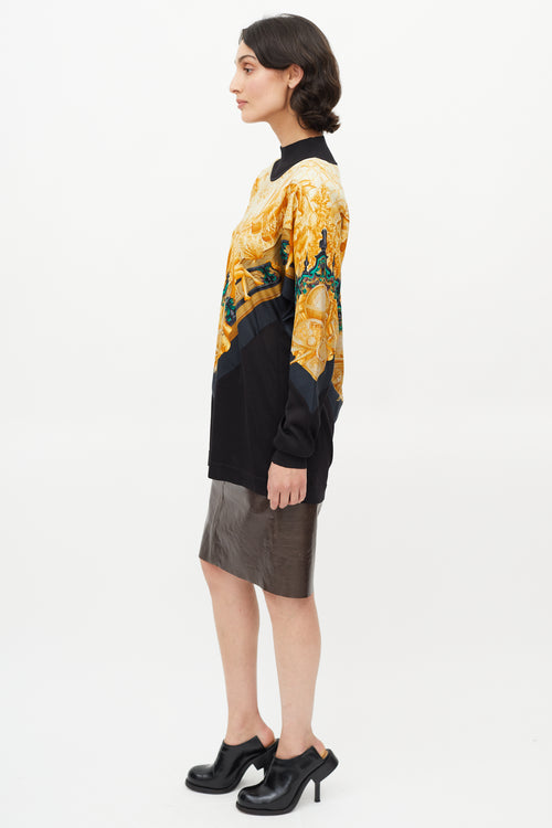 Hermès 1990s Navy & Multi Silk Nautical Sweater