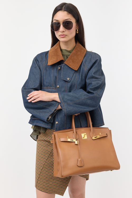 Hermès 1994 Gold Courchevel Birkin 35 Bag