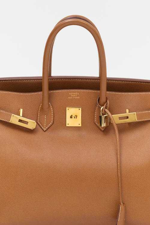 Hermès 1994 Gold Courchevel Birkin 35 Bag