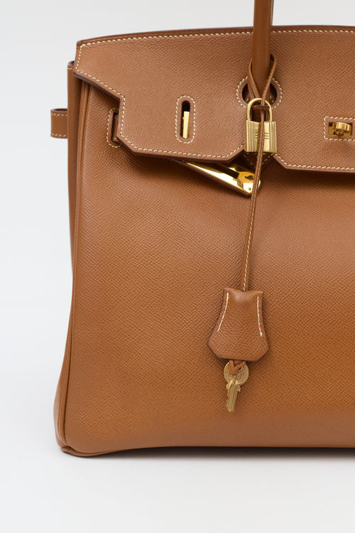 Hermès 1994 Gold Courchevel Birkin 35 Bag