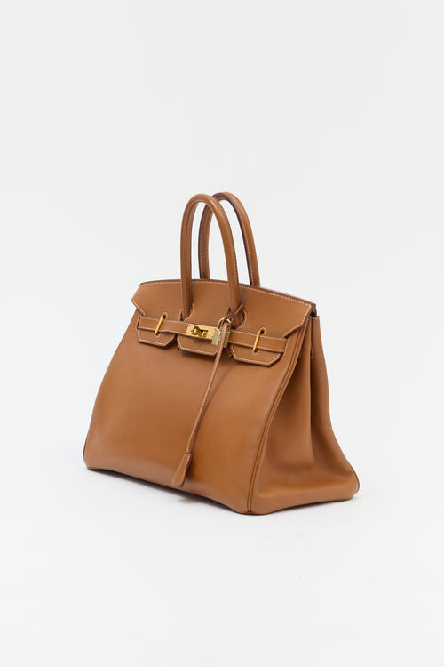 Hermès 1994 Gold Courchevel Birkin 35 Bag