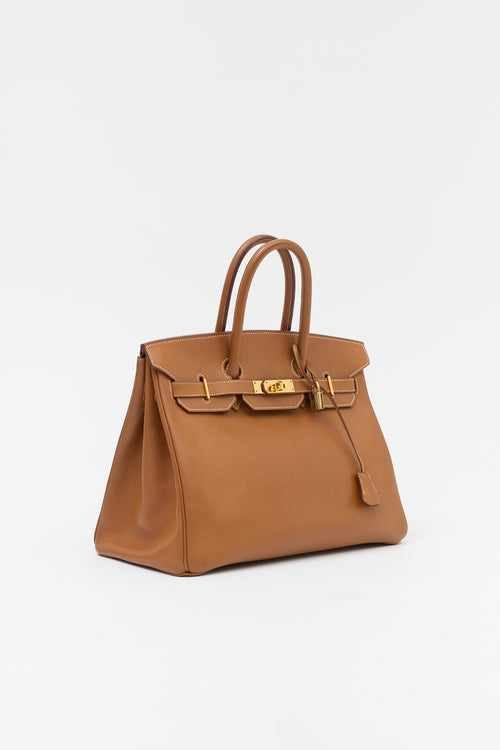 Hermès 1994 Gold Courchevel Birkin 35 Bag