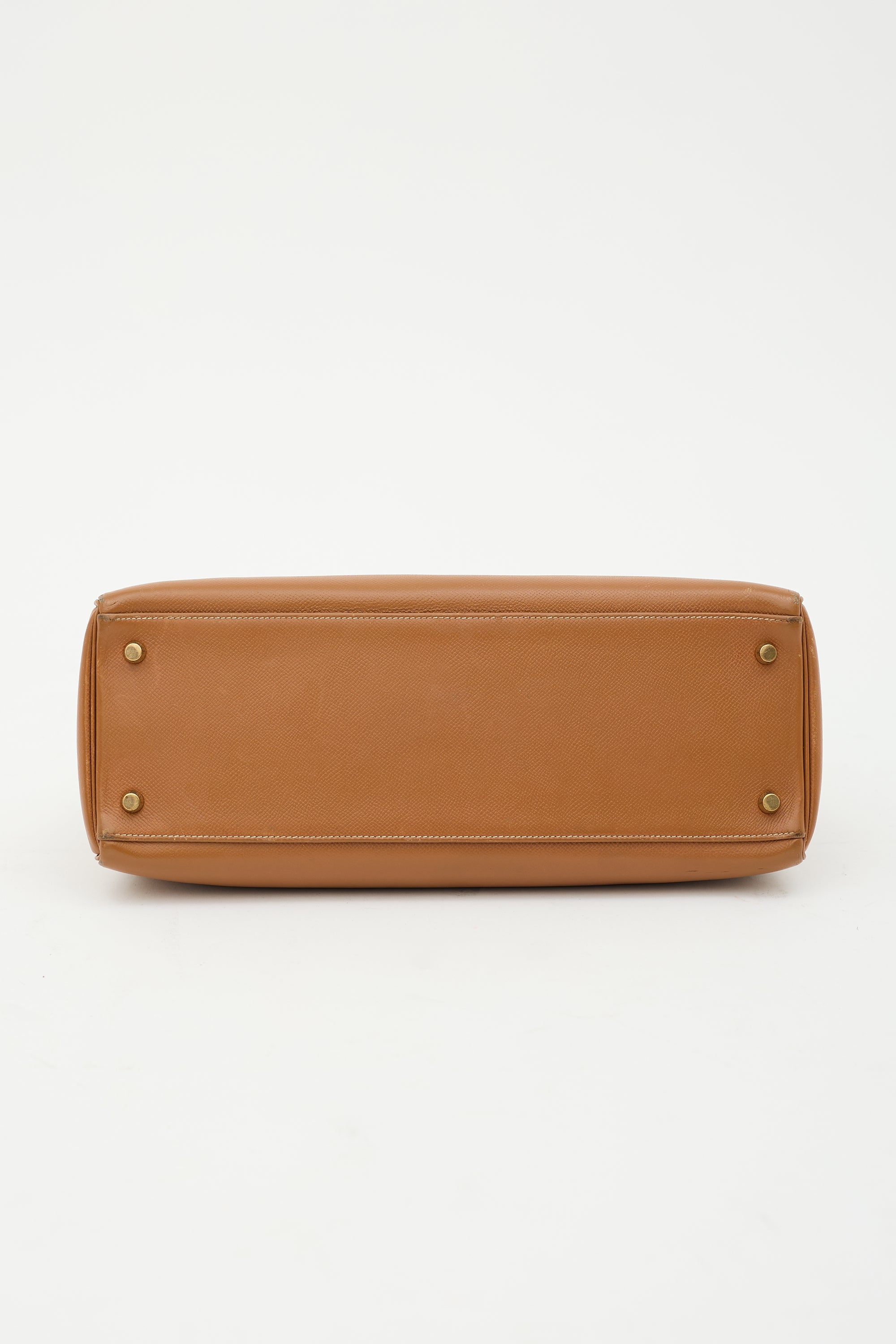 Hermès 1996 Gold Courchevel Kelly Retourne 35 Bag