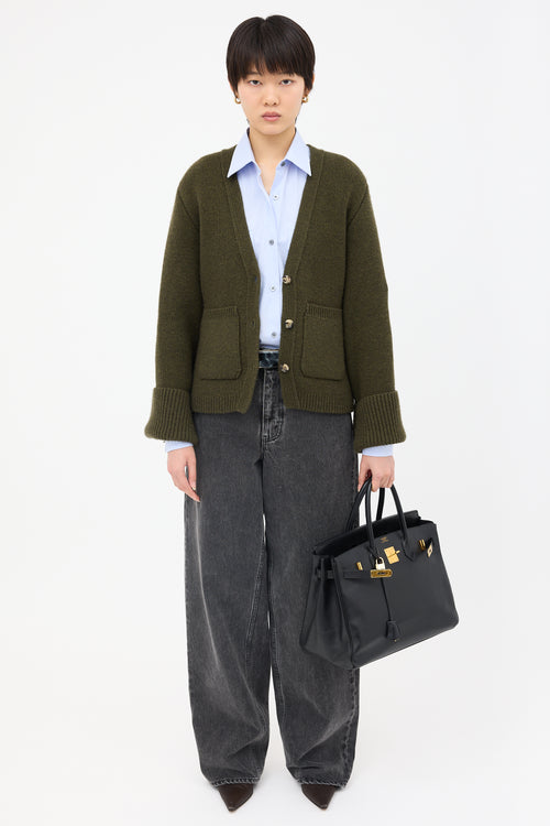 Hermès 1996 Noir Ardennes Birkin 35 Bag