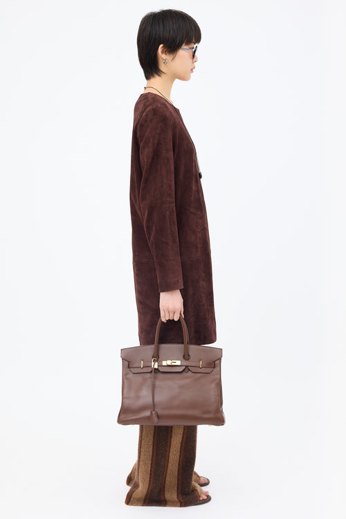 Hermès 2000 Marron Fonce Courchevel Birkin 35 Bag