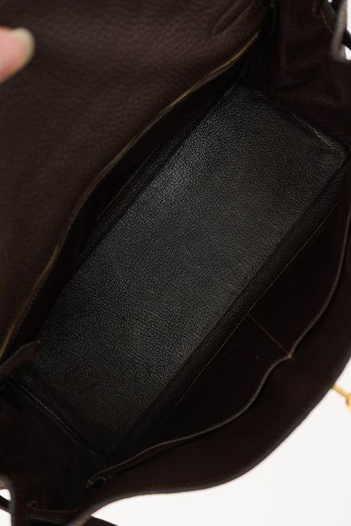 Hermès 2003 Chocolat Togo Kelly Retourne 35 Bag