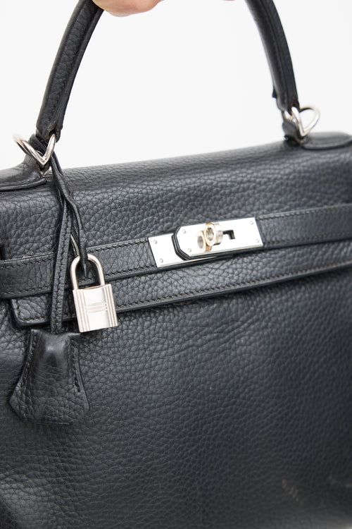 Hermès 2006 Noir Kelly Retourne 28 Clémence Bag