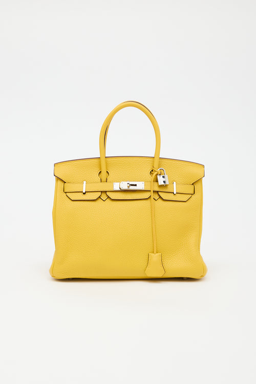 Hermès 2009 Jaune Ambre Clemence Birkin 30 Bag