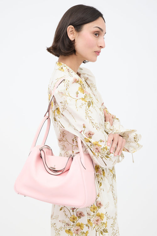 Hermès 2016 Rose Sakura Swift & Silver Lindy 30 Bag