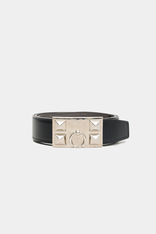 Hermès 2017 Leather Collier de Chien 32mm Reversible Belt
