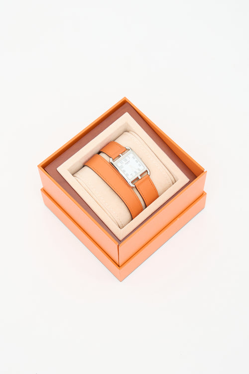 Hermès 2017 Orange H Swift & Stainless Steel Cape Cod Watch