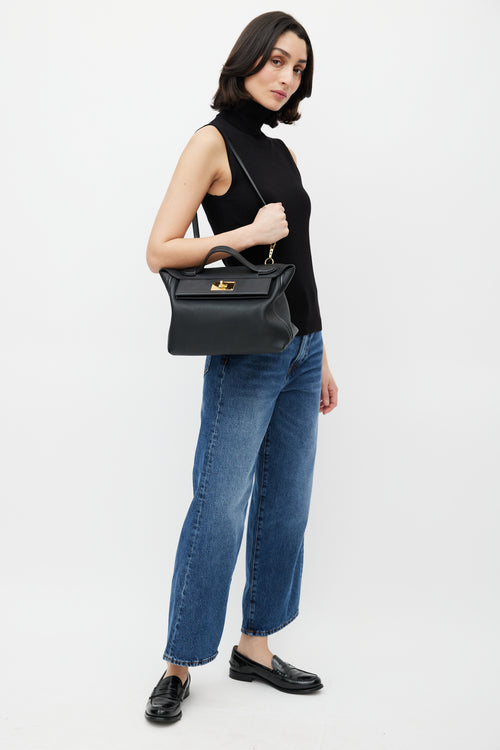 Hermès 2018 Black Maurice & Swift Leather 24/24 Bag