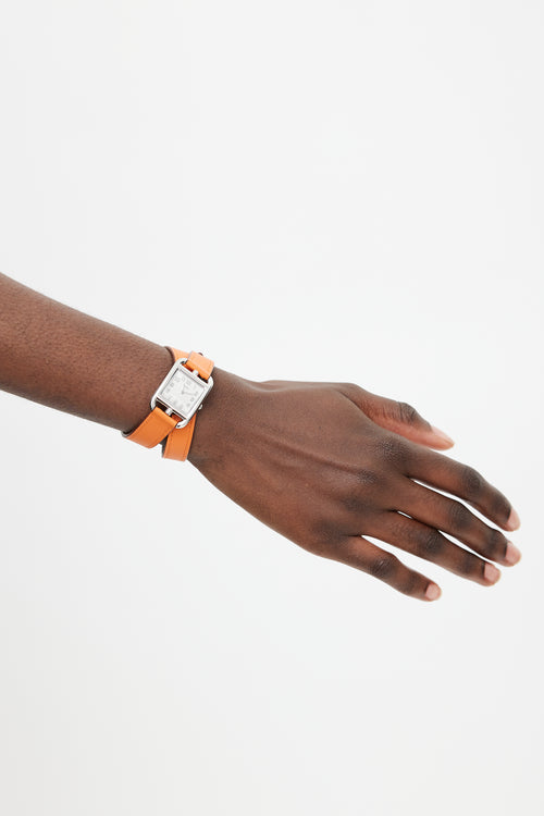 Hermès 2019 Orange H Swift & Stainless Steel Cape Cod Watch