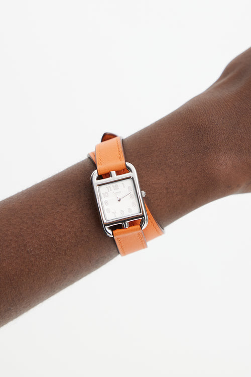 Hermès 2018 Orange H Swift & Stainless Steel Cape Cod Watch