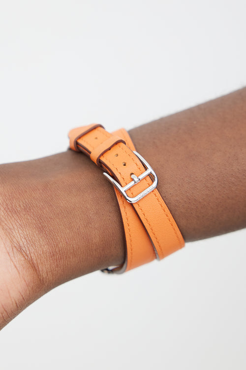 Hermès 2021 Orange H Swift & Stainless Steel Cape Cod Watch