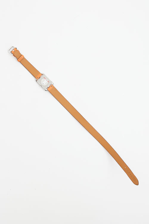 Hermès 2024 Orange H Swift & Stainless Steel Cape Cod Watch