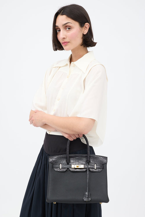 Hermès 2020 Noir Togo & Exotic Leather Birkin 30 Touch Bag