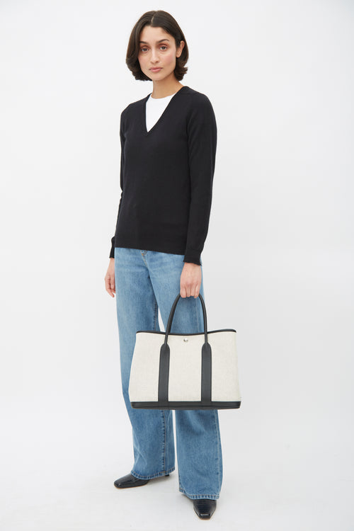 Hermès 2020 Ecru Toile & Noir Negonda Garden Party 36 Bag