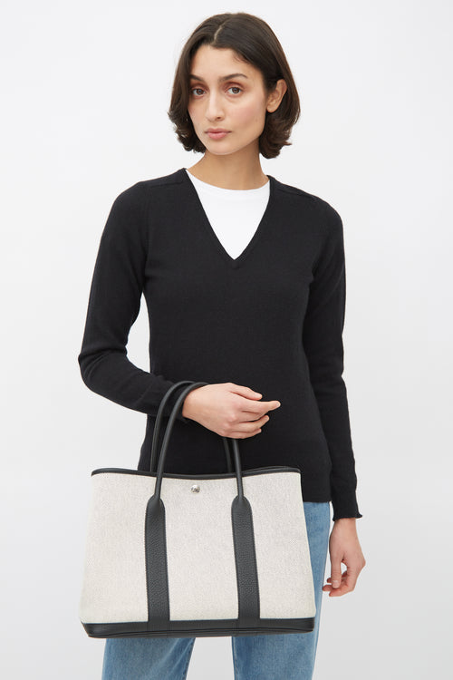 Hermès 2020 Ecru Toile & Noir Negonda Garden Party 36 Bag