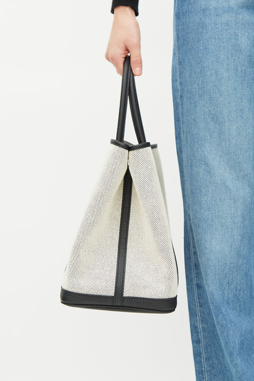 Hermès 2020 Ecru Toile & Noir Negonda Garden Party 36 Bag