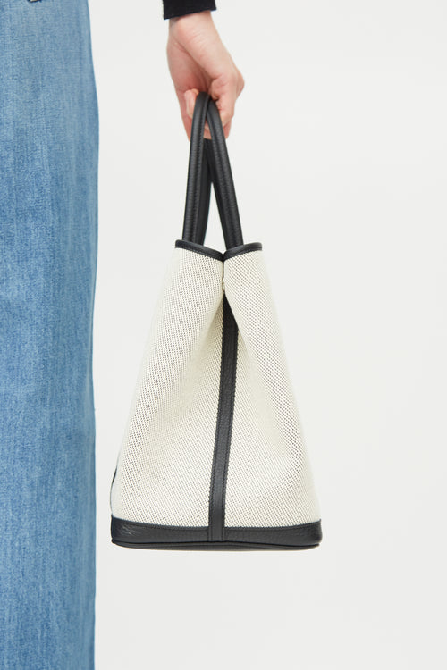 Hermès 2020 Ecru Toile & Noir Negonda Garden Party 36 Bag