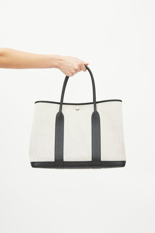 Hermès 2020 Ecru Toile & Noir Negonda Garden Party 36 Bag