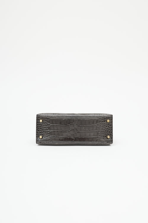 Hermès 2020 Graphite Exotic Leather & Gold Kelly Sellier 25 Bag