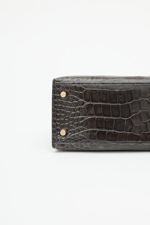 Hermès 2020 Graphite Exotic Leather & Gold Kelly Sellier 25 Bag