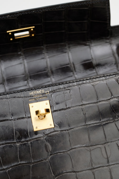 Hermès 2020 Graphite Exotic Leather & Gold Kelly Sellier 25 Bag