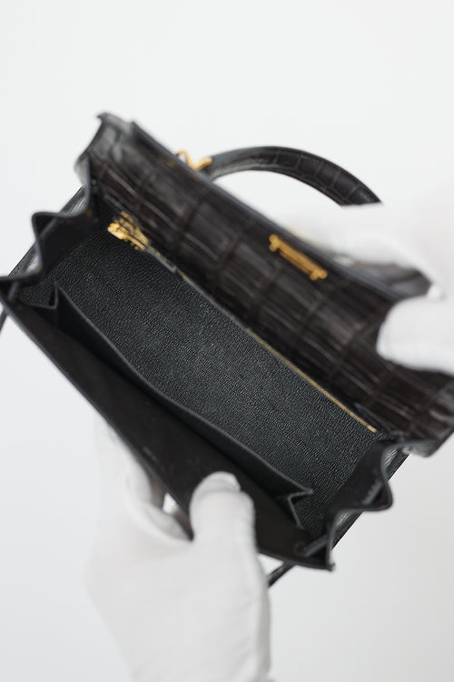 Hermès 2020 Graphite Exotic Leather & Gold Kelly Sellier 25 Bag