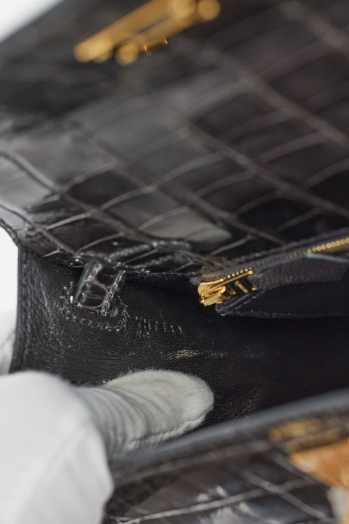 Hermès 2020 Graphite Exotic Leather & Gold Kelly Sellier 25 Bag