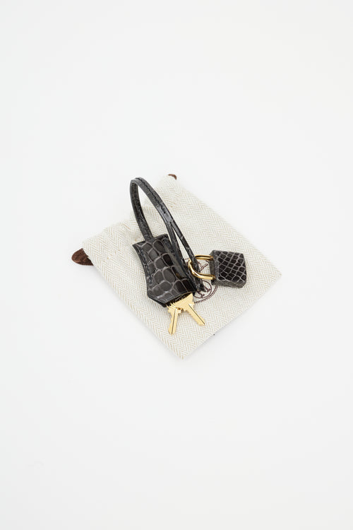 Hermès 2020 Graphite Exotic Leather & Gold Kelly Sellier 25 Bag